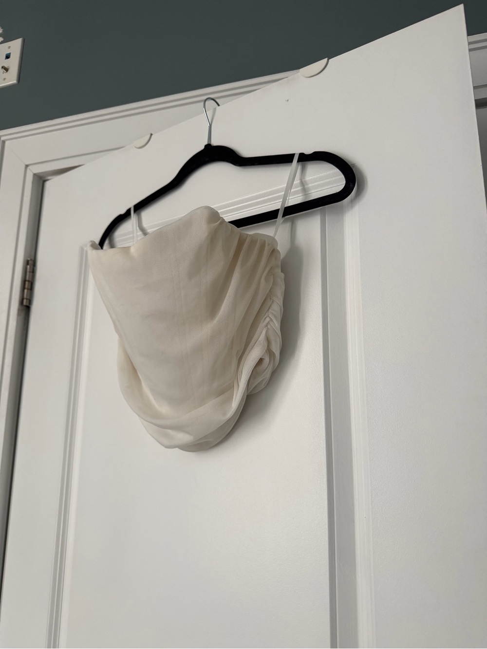 White Ruched Strapless Top - Picture 6 of 8